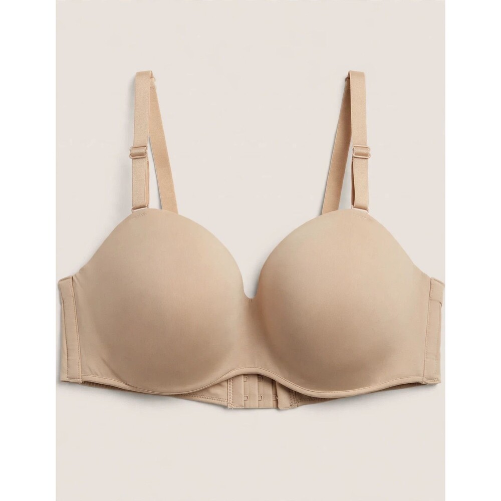 Cacique Boost Multi-Way Strapless Bra Womens 46D Nude Beige Plus Size